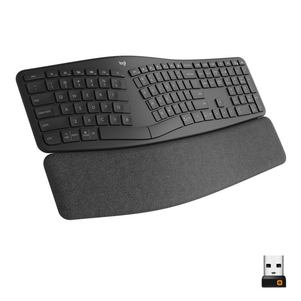 Logitech ERGO K860 Wireless Ergonomic Keyboard - Split Keyboard, Wrist Rest, Natural Typing, Stain-Resistant Fabric