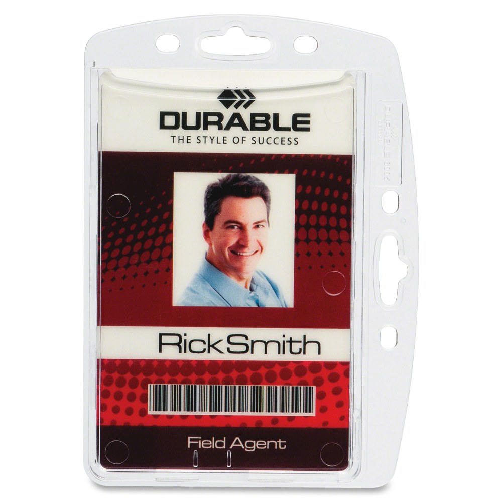 Durable 8005/8012/8268 Replacemt ID Card Holders, Clear, Box Of 10