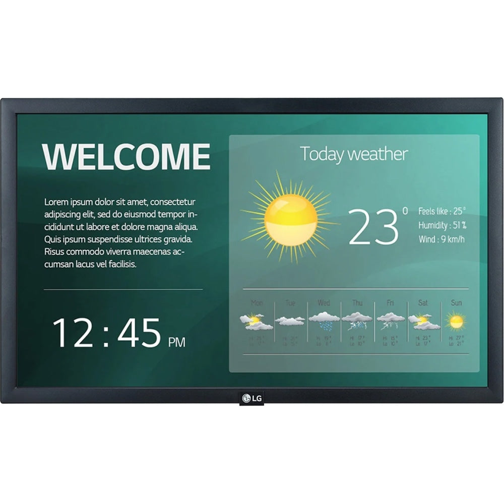 LG 22SM3G-B Digital Signage Display - 21.5in LCD - 1920 x 1080 - LED - 250 Nit - 1080p - HDMI - USB - Serial - Wireless LAN - Bluetooth - Ethernet - WebOS - Black