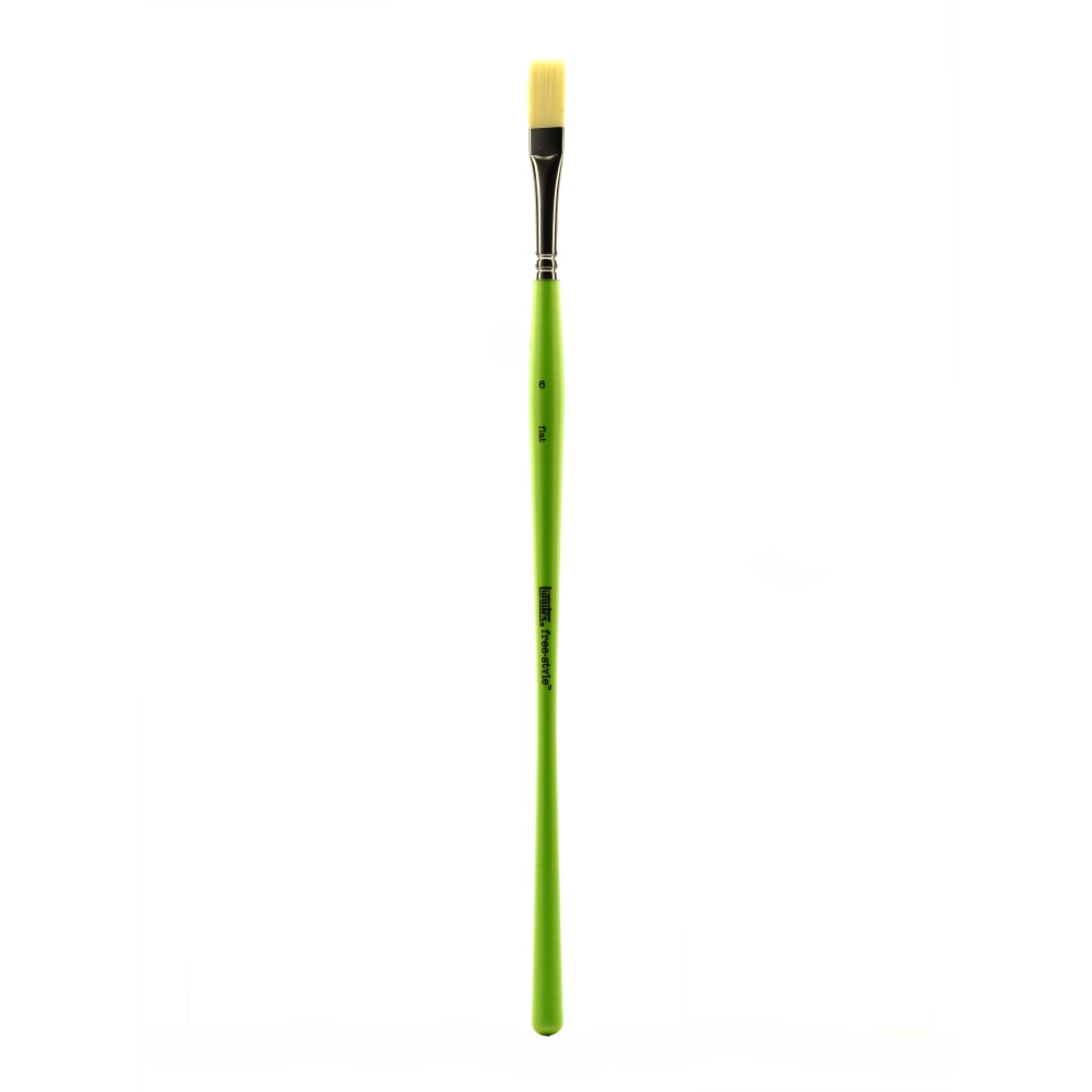 Liquitex Free-Style Detail Paint Brush, Synthetic, Size 6, Flat Bristle, Green