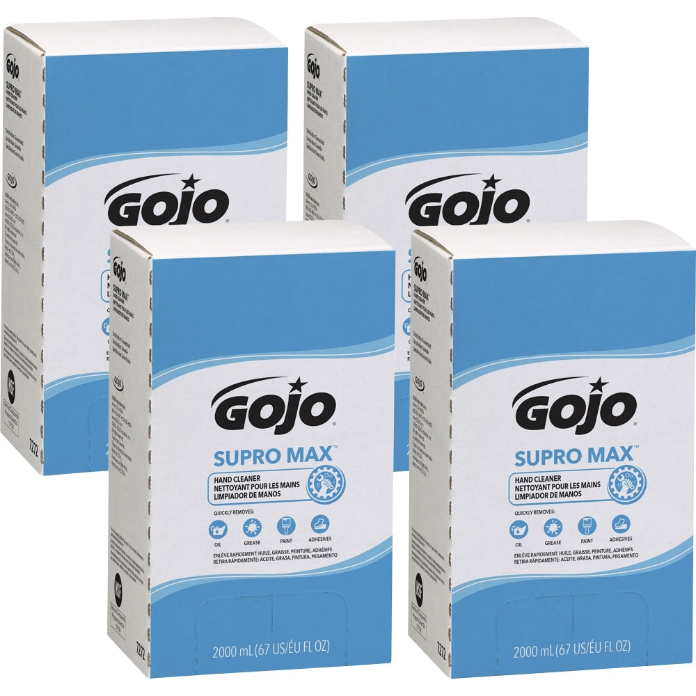 Gojo Supromax Lotion Hand Cleaner - 67.6 fl oz (2 L) - Adhesive Remover, Soil Remover - Hand - Tan - 4 / Carton