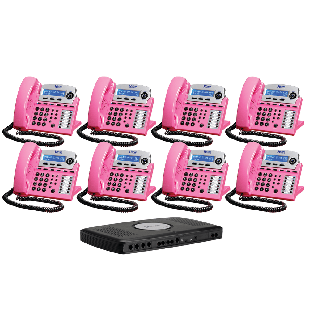 XBLUE Networks X16 Corded Telephone Bundle, Pink, Set of 8