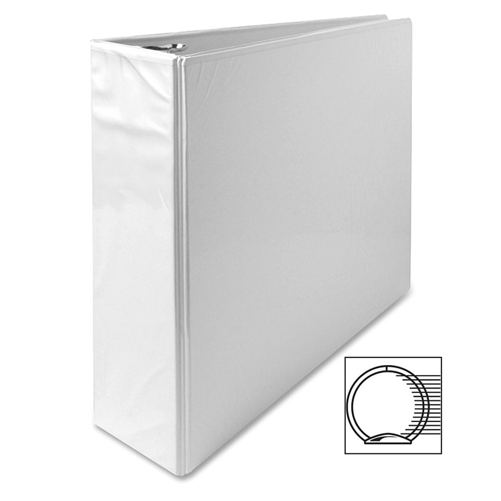 Sparco Premium View 3-Ring Binder, 3in Round Rings, 96% Recycled, White