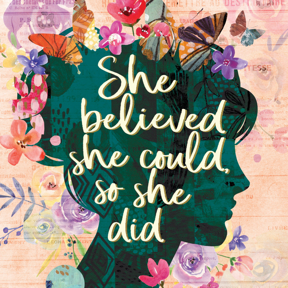 Willow Creek Press 5-1/2in x 5-1/2in Hardcover Gift Book, She Believed She Could