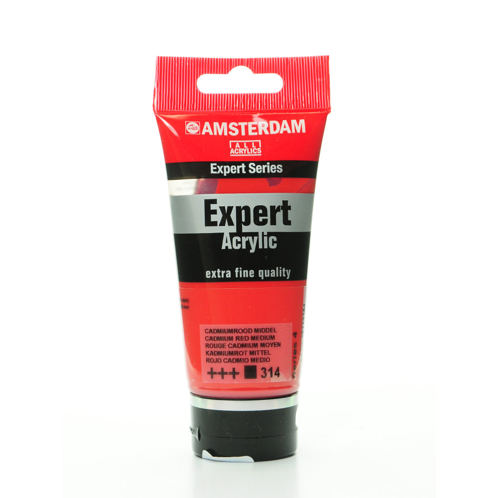 Amsterdam Expert Acrylic Paint Tubes, 75 mL, Cadmium Red Medium, Pack Of 2