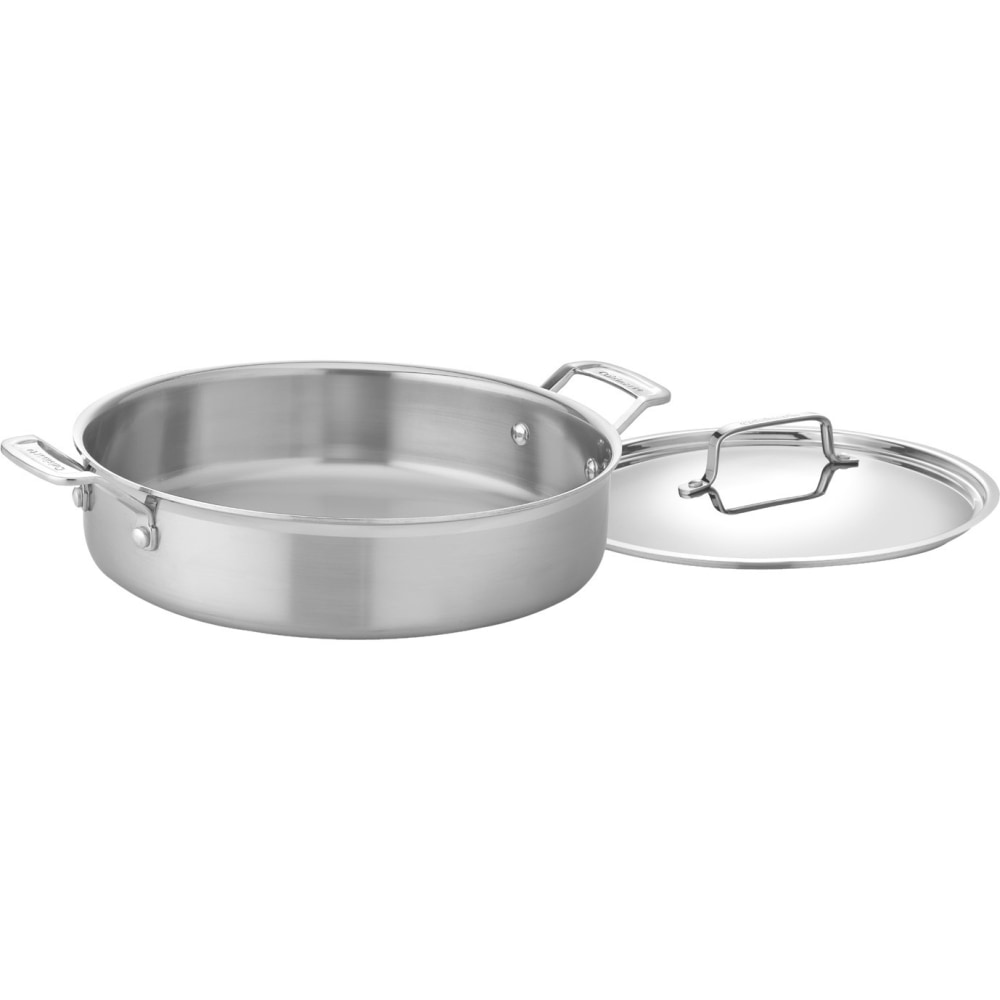 Cuisinart MultiClad Pro Casserole Stainless Steel Dish With Cover, 5.5-Quart, Brushed Silver