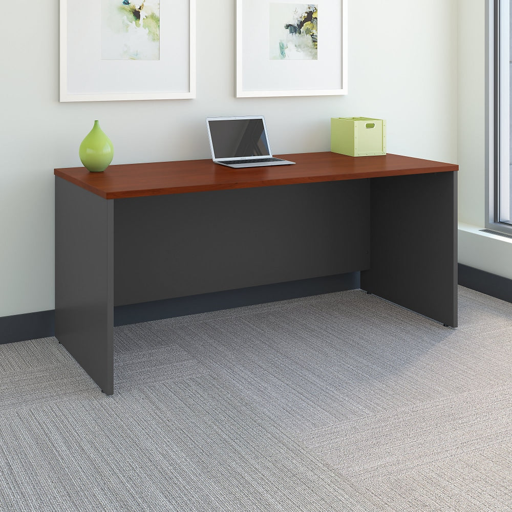 Bush Business Furniture Components Office Desk 66inW x 30inD, Hansen Cherry/Graphite Gray, Standard Delivery