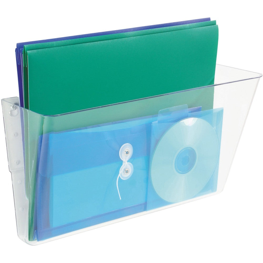 deflecto Single Unit Stackable DocuPockets - 1 Compartment(s) - 7in Height x 16.3in Width x 4in Depth - Wall Mountable - Clear - 1Each