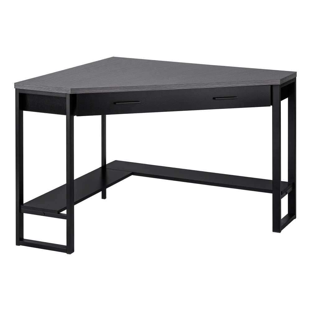 Monarch Specialties Jordan 42inW Weave Corner Computer Desk, Gray/Black