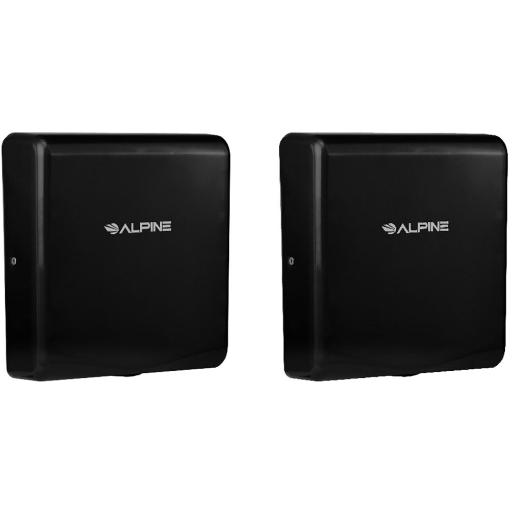 Alpine Industries Willow Commercial High-Speed Automatic Electric Hand Dryers, Black, Pack Of 2 Dryers