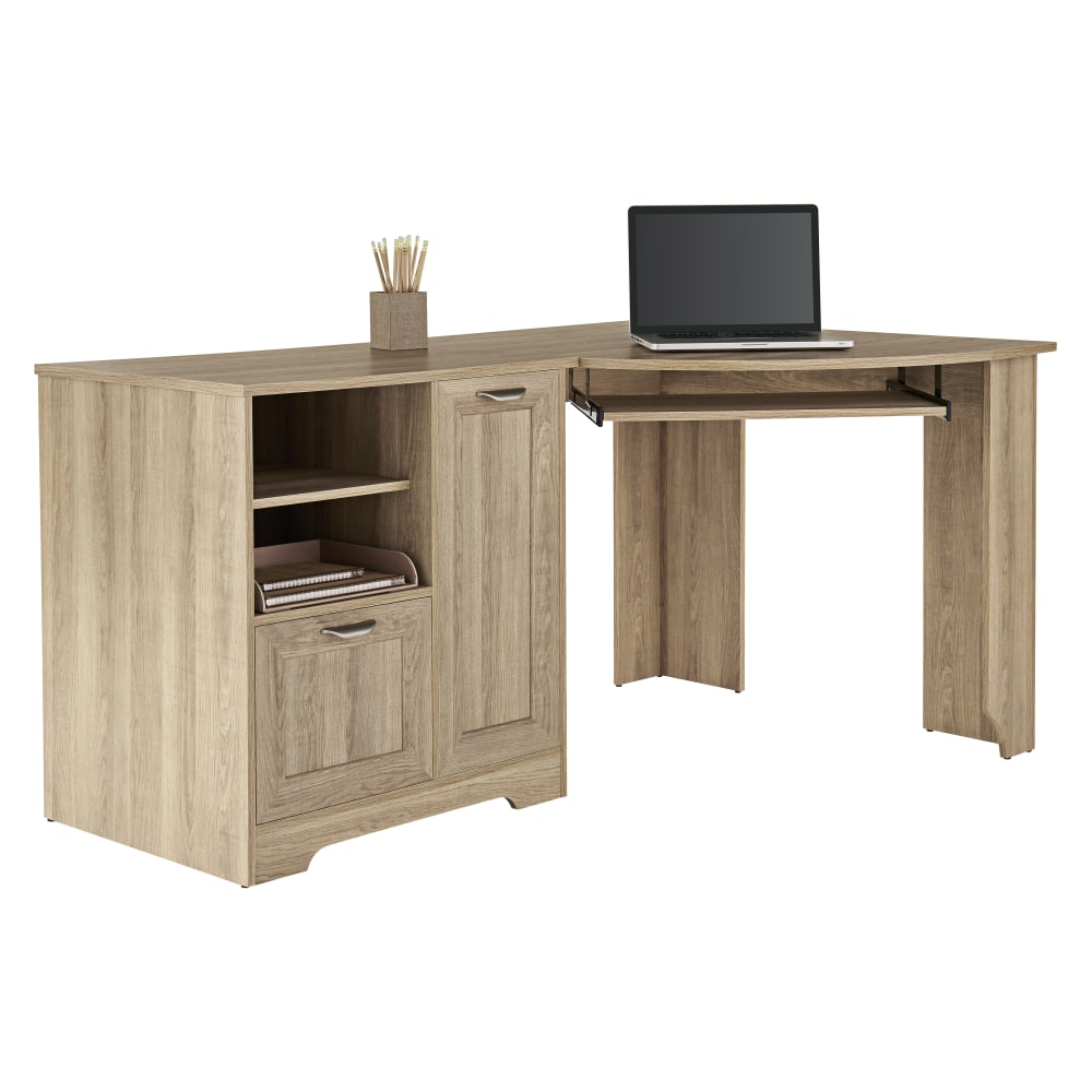 Realspace Magellan 60inW Corner Desk, Blonde Ash