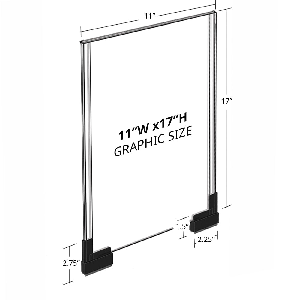 Azar Displays 2-Sided Sign Holders With Magnetic Boots, 11inW x 17inH, Pack Of 2 Holders