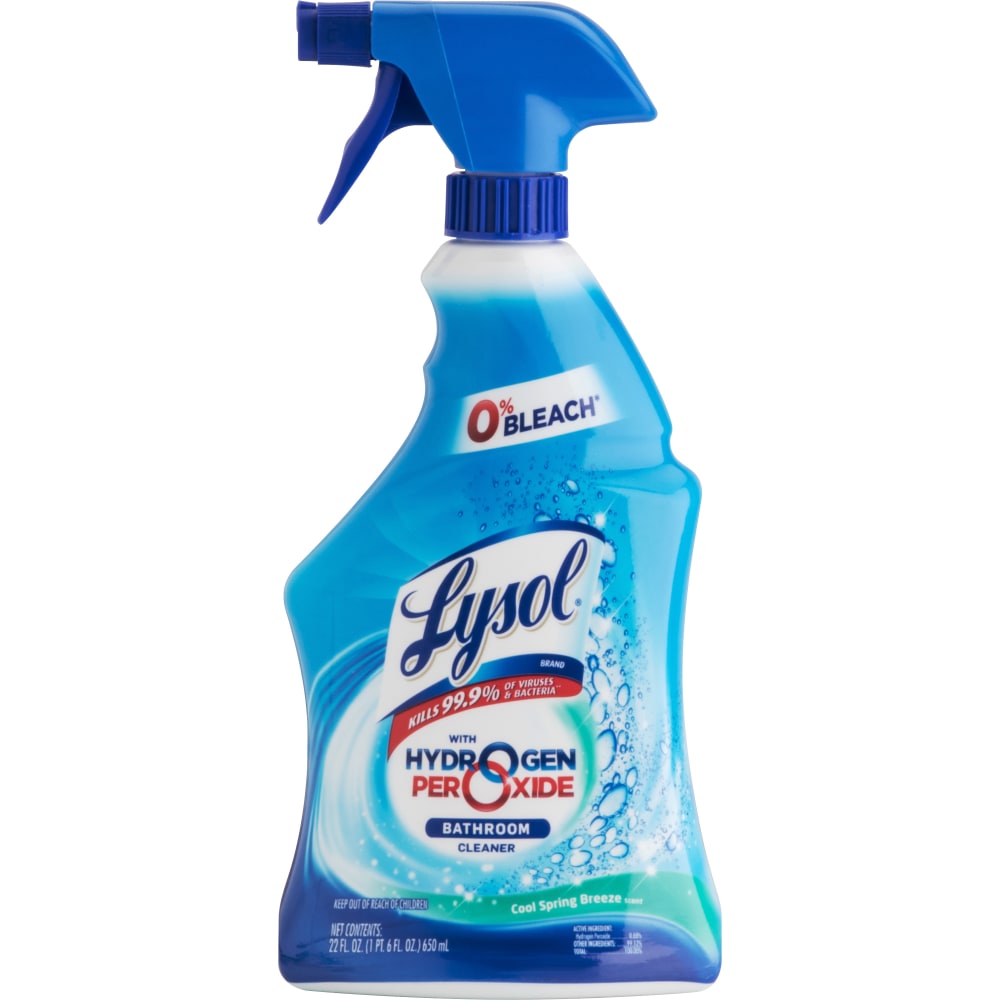 Lysol Power & Free Bathroom Cleaner, Fresh Scent, 22 Oz Bottle, Case Of 12