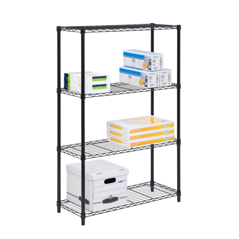 Honey-Can-Do Urban Steel Adjustable Storage Shelving Unit, 4-Tiers, 54inH x 14inW x 36inD, Black