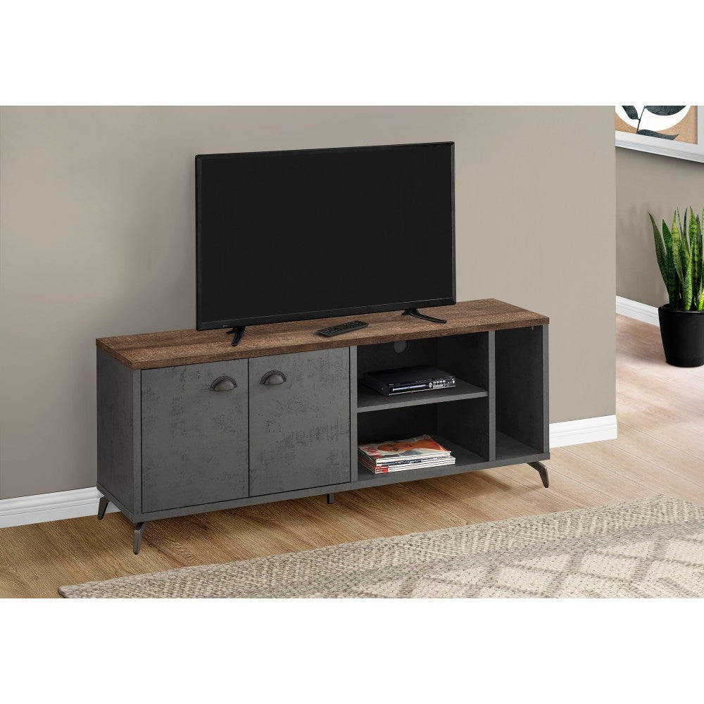 Monarch Specialties Danielle TV Stand For 58in TVs, Brown/Gray