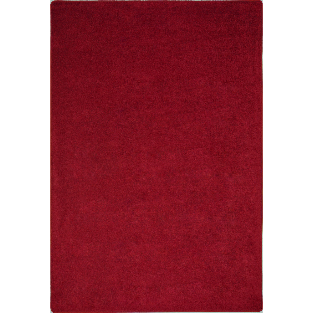 Joy Carpets Kid Essentials Solid Color Rectangle Area Rug, Endurance, 6ft x 9ft, Burgundy