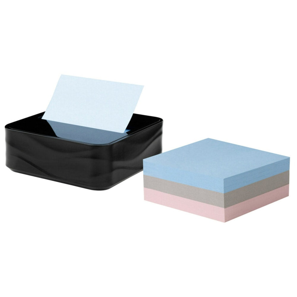 Post-it Note Dispenser With 3 Note Pads, Black Wave Design