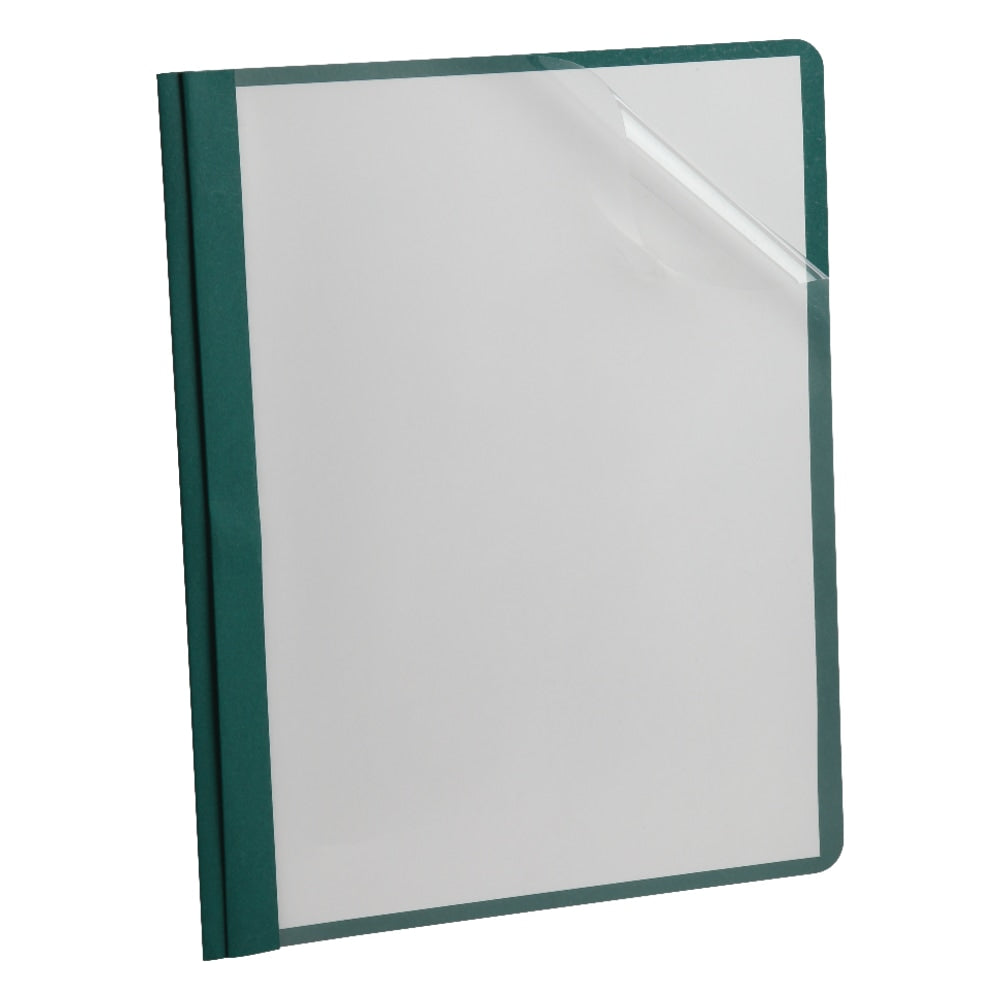 Oxford Clear-Front Report Covers, 8 1/2in x 11in, Hunter Green, Pack Of 25