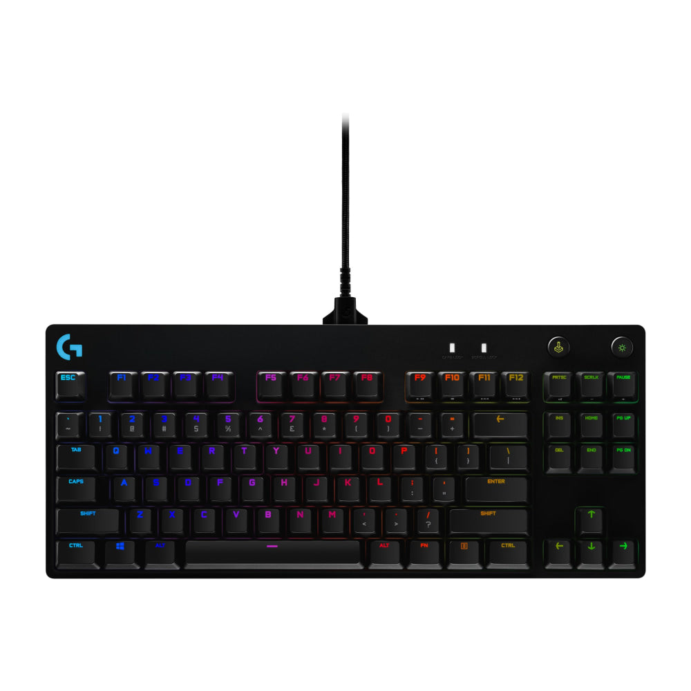 Logitech G Pro Mechanical Gaming Keyboard - Keyboard - backlit - USB - key switch: GX Blue Clicky - black