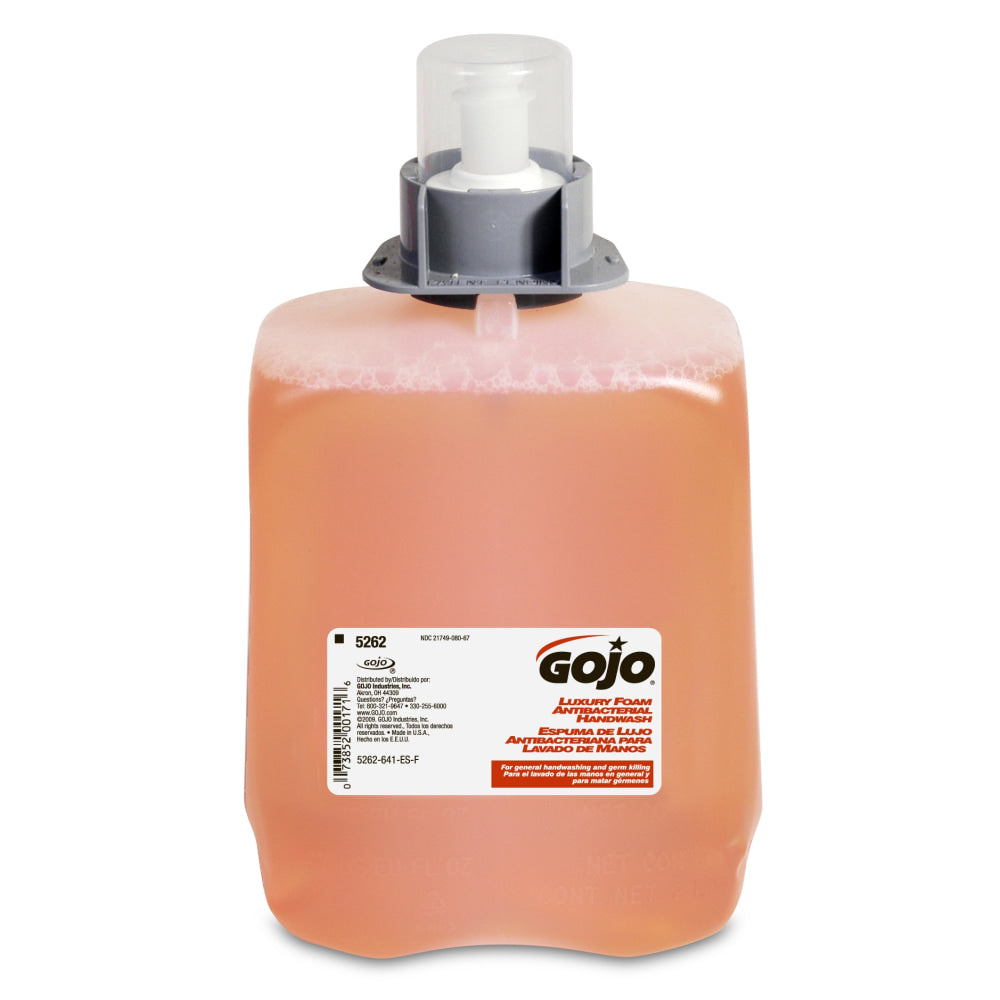 Gojo FMX-20 Dispenser Antibacterial Handwash Refill - Fresh Fruit Scent - 67.6 fl oz (2 L) - Bacteria Remover, Kill Germs - Hand - Amber - Triclosan-free - 2 / Carton