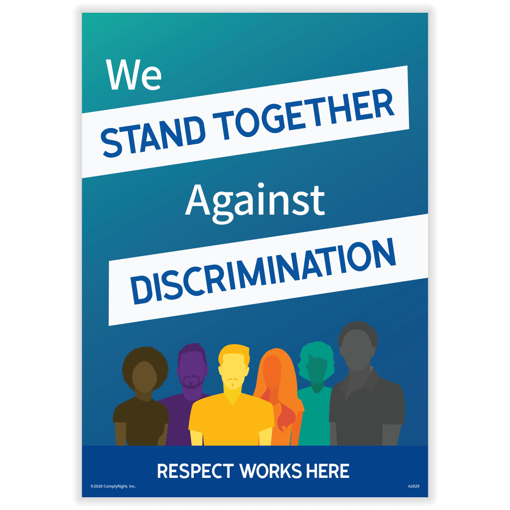 ComplyRight Respect Works Here Diversity Posters, We Stand Together Against Discrimination, English, 10in x 14in, Pack Of 3 Posters