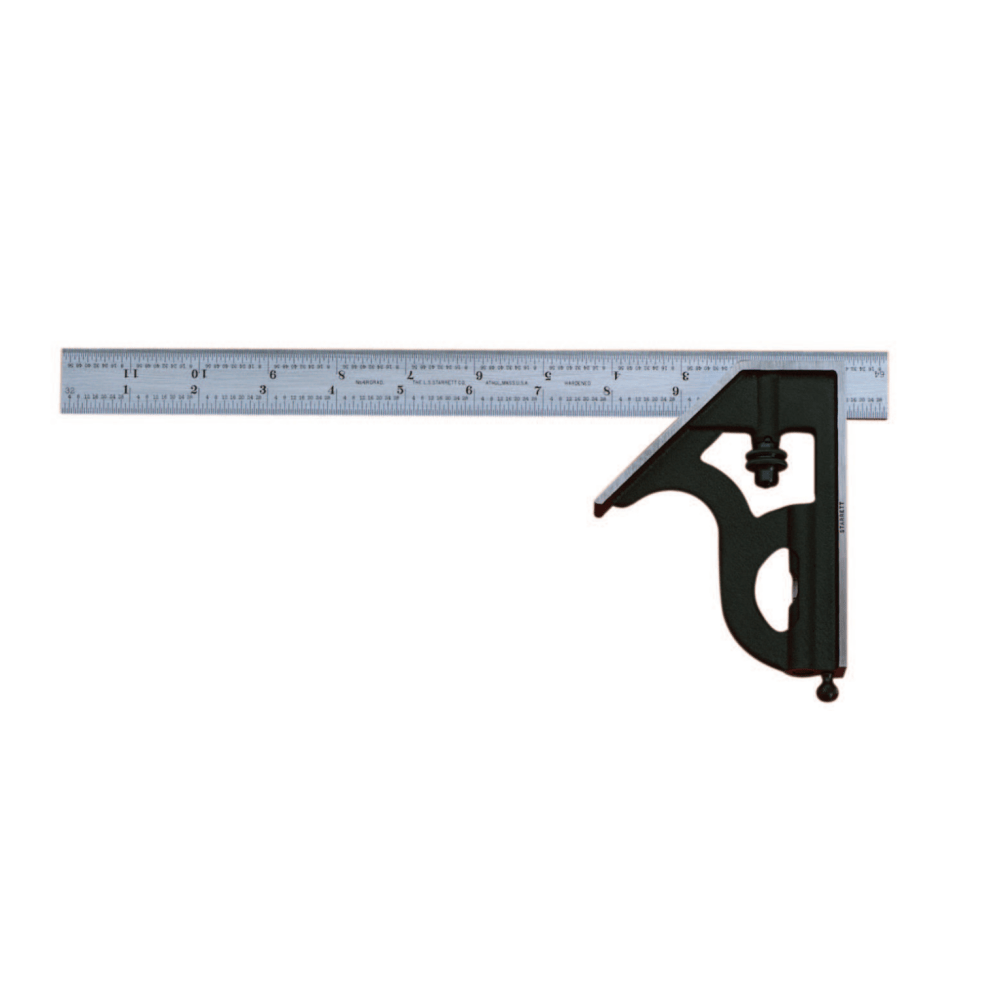 11H Series Combination Squares, 4 1/2 x 12, 1/64 in @ 1 in 64ths, Iron/Steel