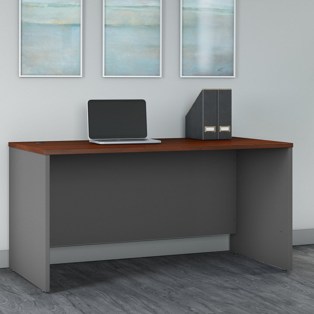 Bush Business Furniture Components 60inW Office Computer Desk, Hansen Cherry/Graphite Gray, Standard Delivery