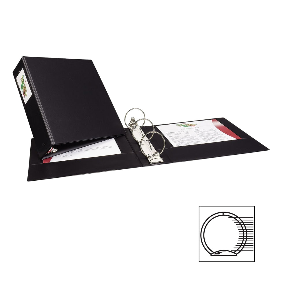 Avery Economy 3-Ring Binder, 3in Round Rings, 42% Recycled, Black