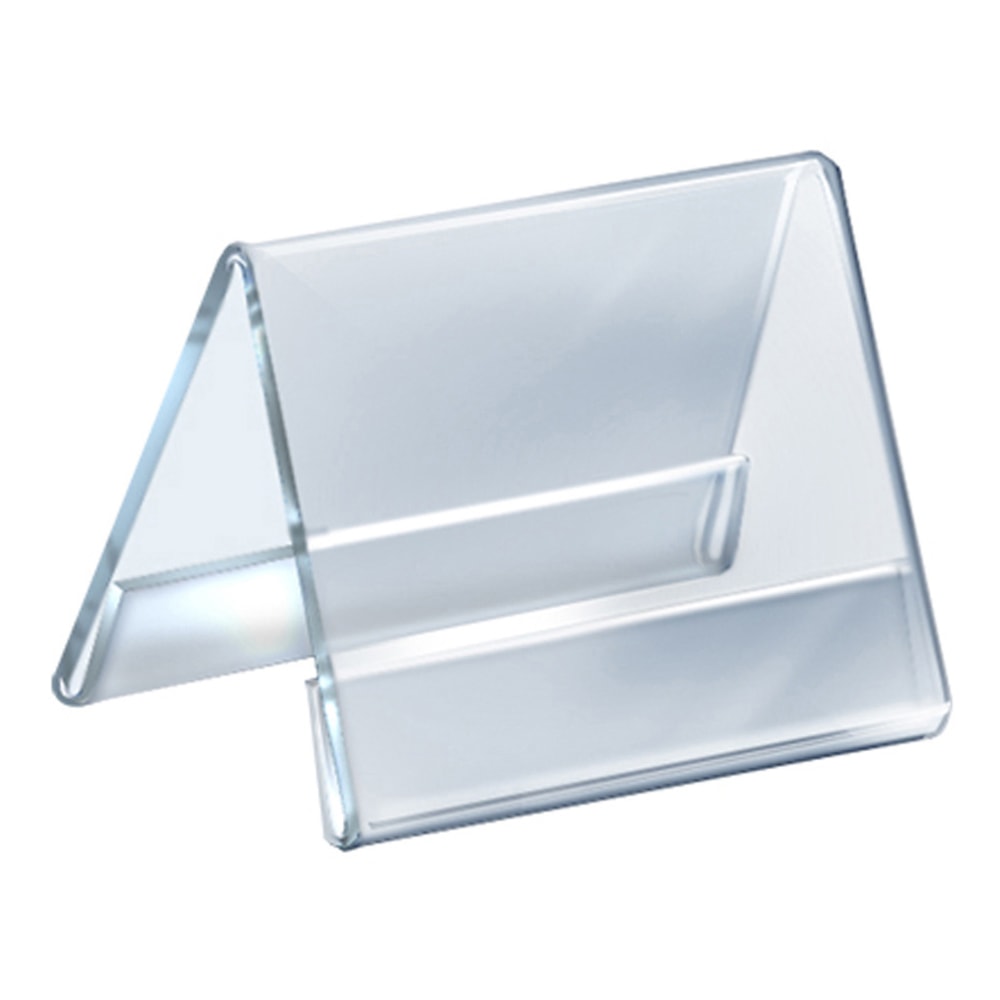 Azar Displays Acrylic Horizontal 2-Sided Nameplates, 4-1/4inH x 5-1/2inW x 3inD, Clear, Pack Of 10 Nameplates