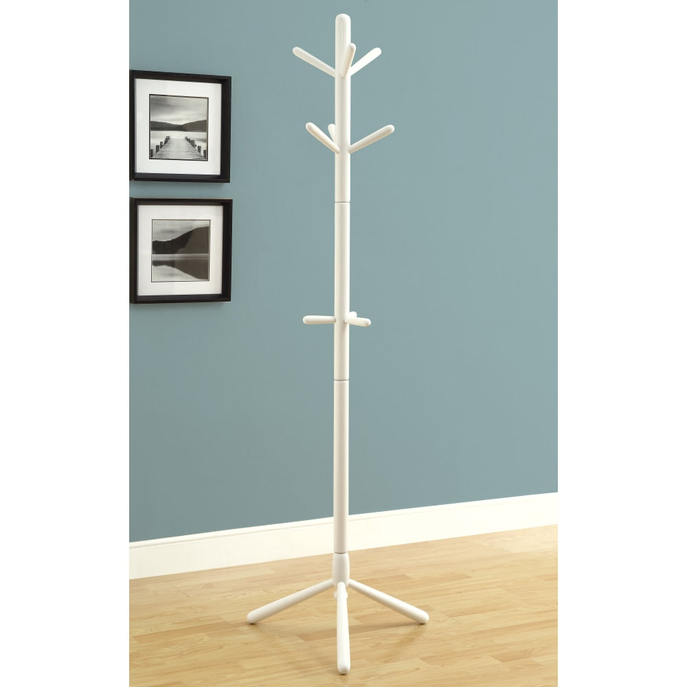 Monarch Specialties 8-Hook Coat Rack, White