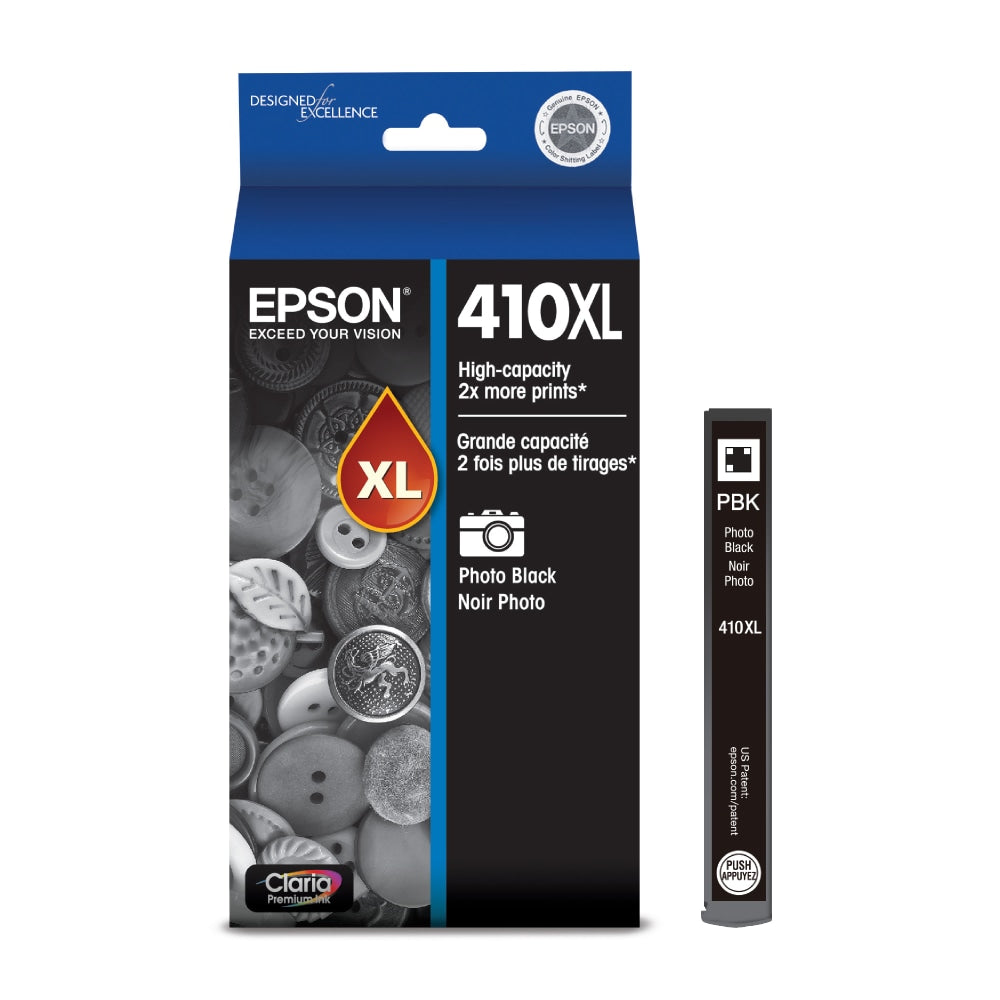 Epson 410XL Claria Premium Photo Black High-Yield Ink Cartridge, T410XL120-S