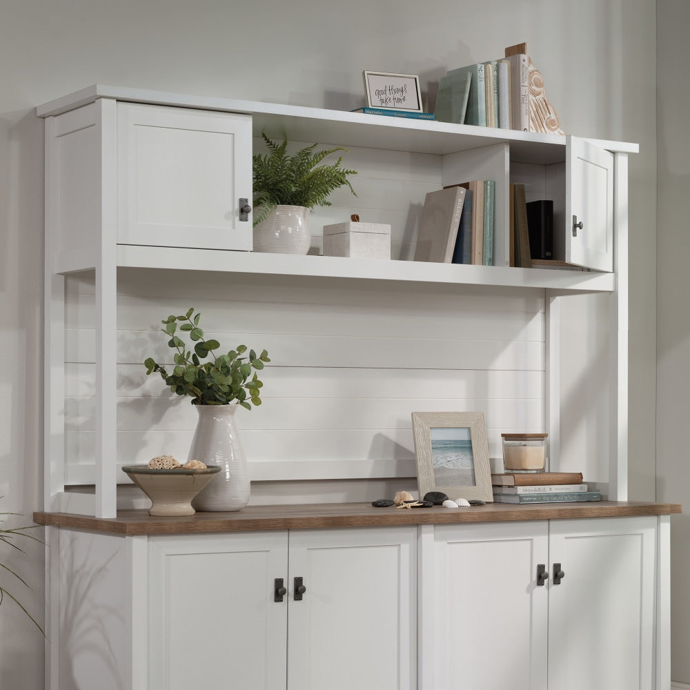 Sauder Cottage Road 66inW Hutch Organizer With Doors,  White