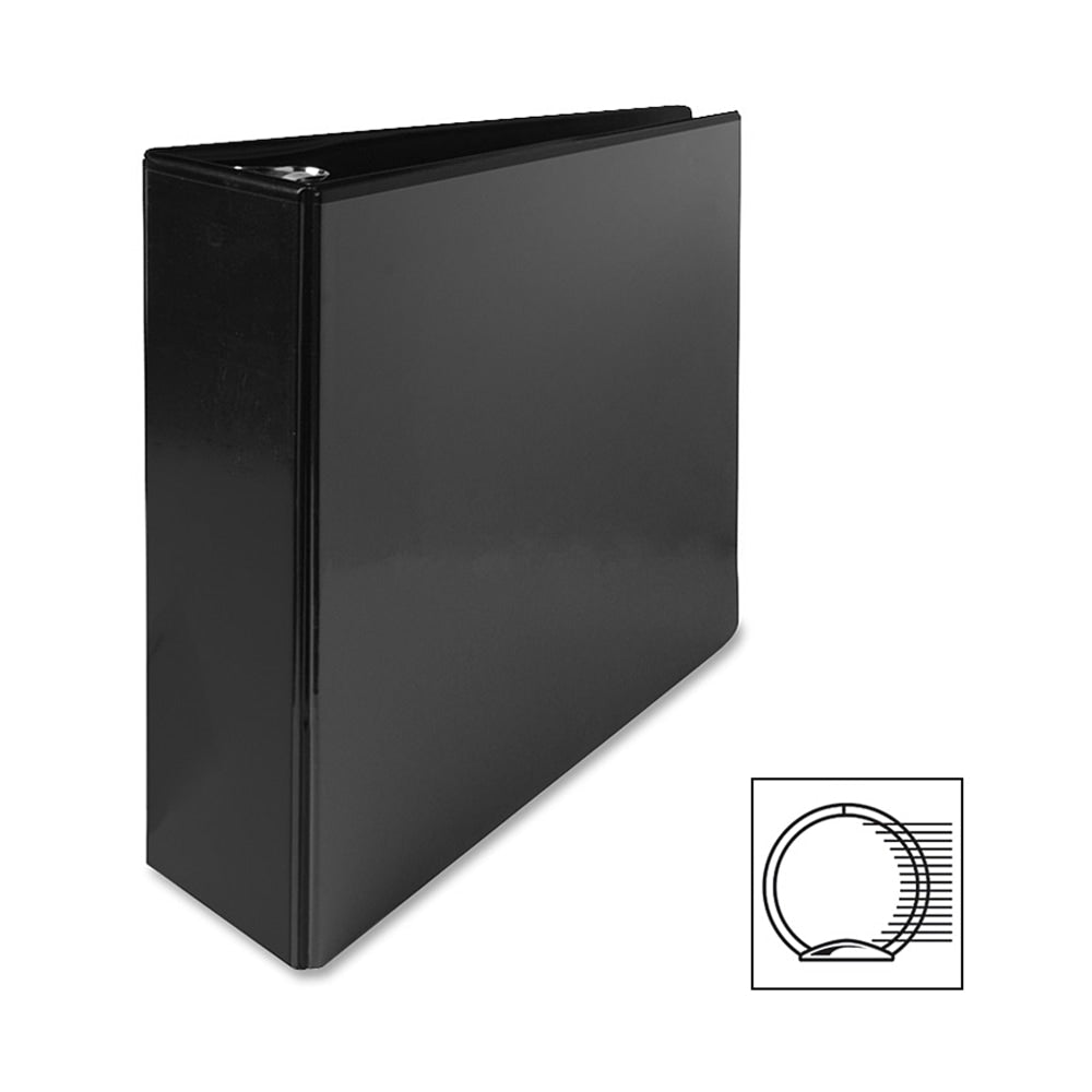 Sparco Premium View 3-Ring Binder, 3in Round Rings, 96% Recycled, Black