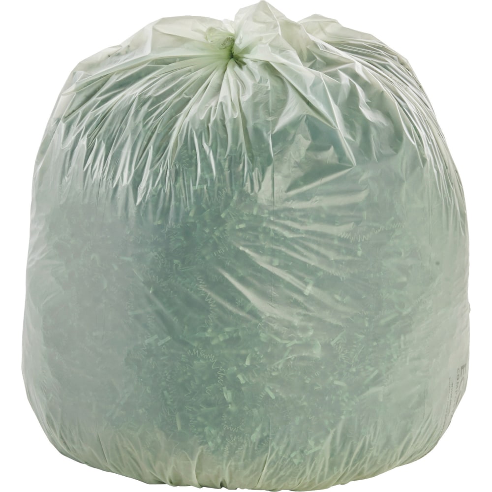 Stout EcoSafe-6400 Compostable Compost Bags, 0.85 mil, 32-Gallon, Green, Box Of 50