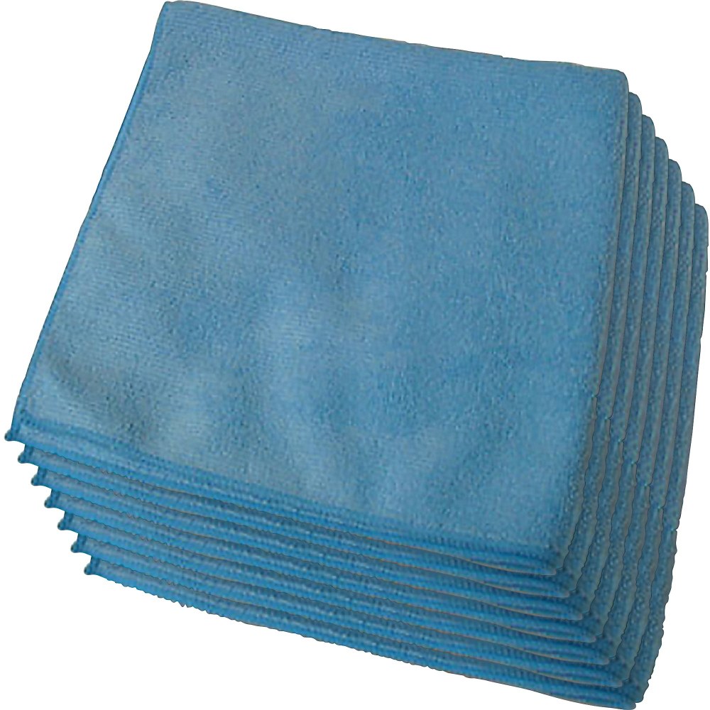 Genuine Joe General Purpose Microfiber Cloth - For General Purpose - 16in Length x 16in Width - 12.0 / Bag - 15 / Carton - Blue