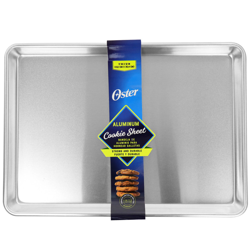 Oster Baker's Glee Aluminum Cookie Sheet, 17in x 12in, Silver