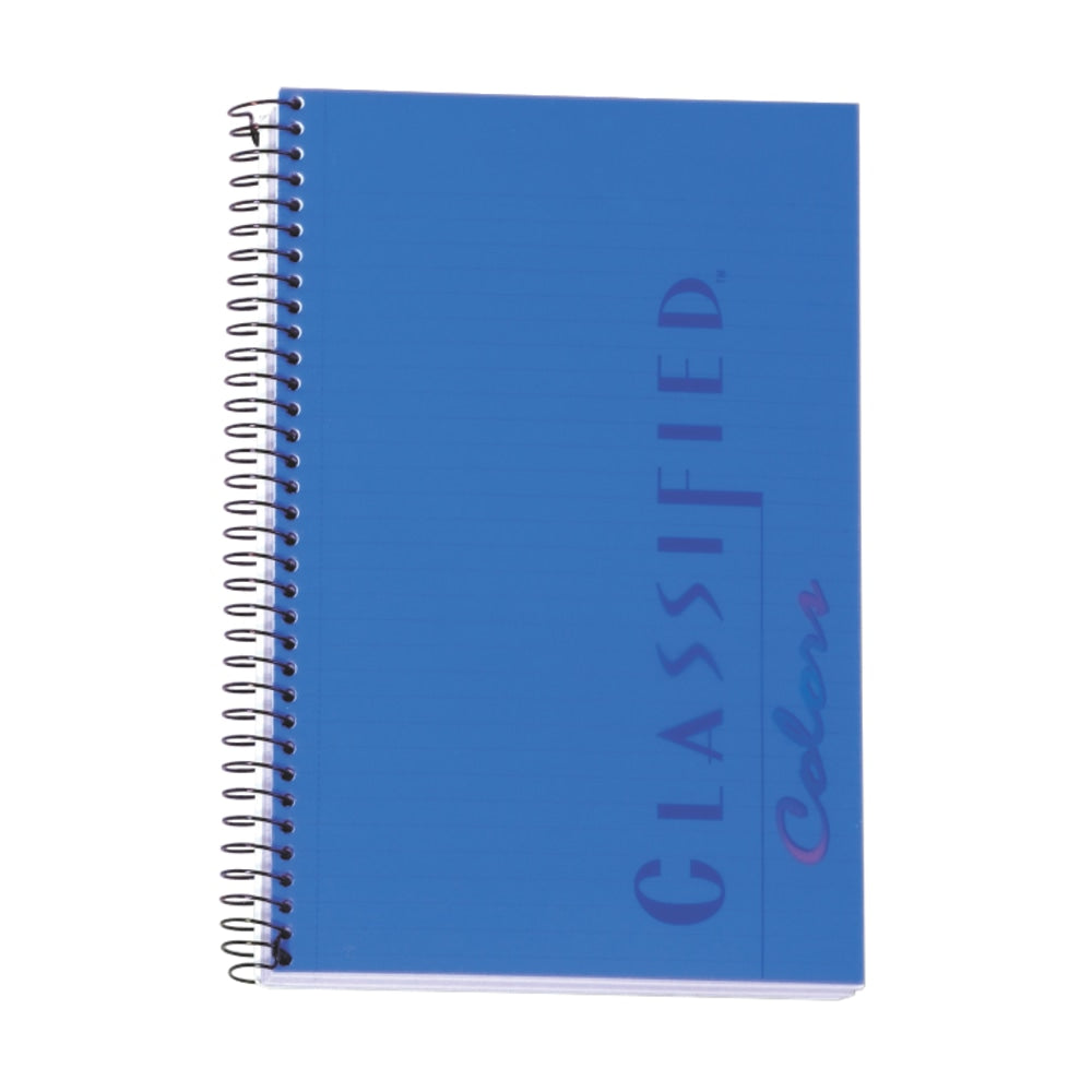 TOPS Classified Colors Business Notebook, 5 1/2in x 8 1/2in, 1 Subject, Narrow Ruled, 100 Sheets, Indigo Blue Cover