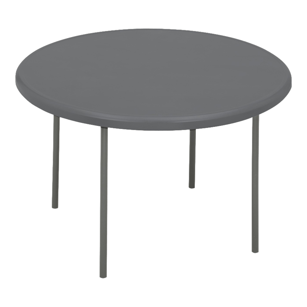 Iceberg Indestruct-Table Too Round Folding Table, 29inH x 48inD, Charcoal/Gray