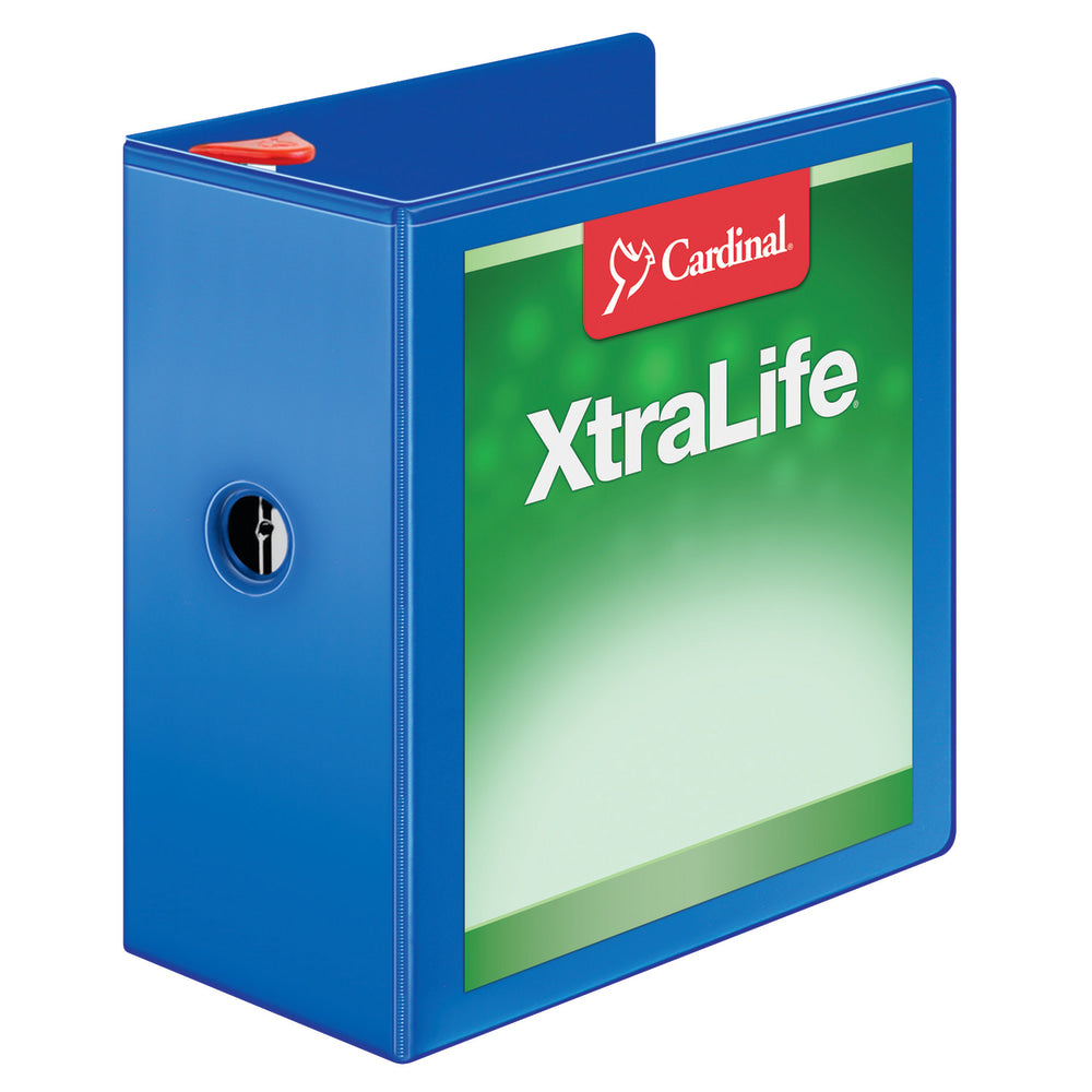 Cardinal XtraLife Locking Slant-D Ring 3-Ring Binder, 5in D-Rings, Blue