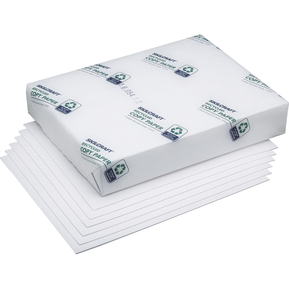 SKILCRAFT Bond Copy Paper, White, Legal (8.5in x 14in), 5000 Sheets Per Case, 92 Brightness, 50% Recycled (AbilityOne 0007-15 037-60562), Case Of 10 Reams