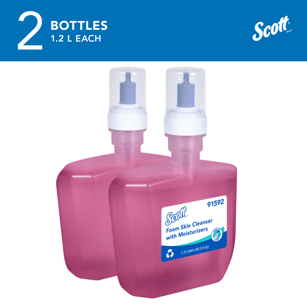 Scott Pro Foam Hand Soap with Moisturizers, Floral Scent, 1.2 L Bottles, Carton Of 2 Bottles