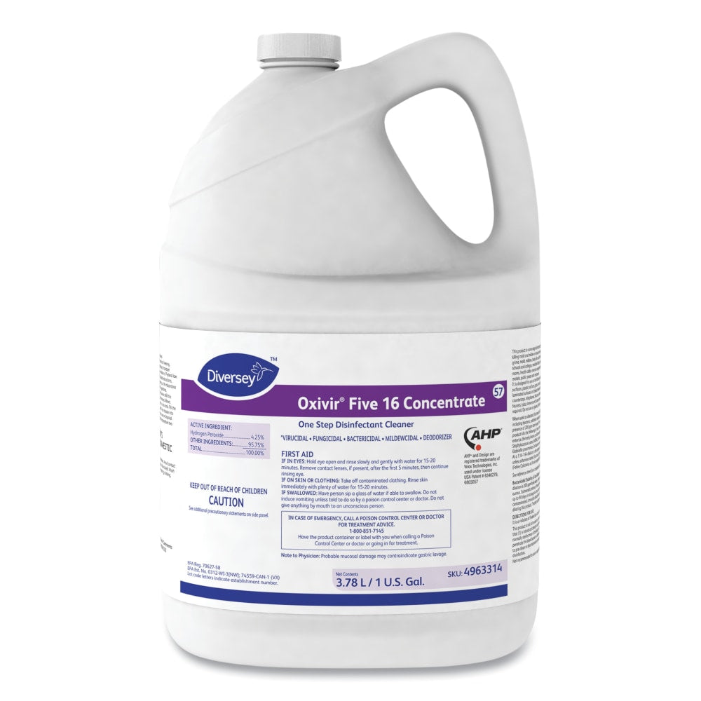 Oxivir Five 16 Disinfectant Cleaner Concentrate, 1 Gallon, Carton Of 4 Bottles