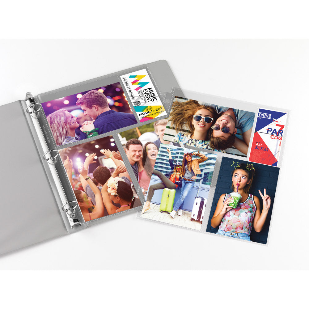 Office Depot Brand Photo Binder Pages, 4in x 6in, Multi Direction, Clear, Pack Of 10