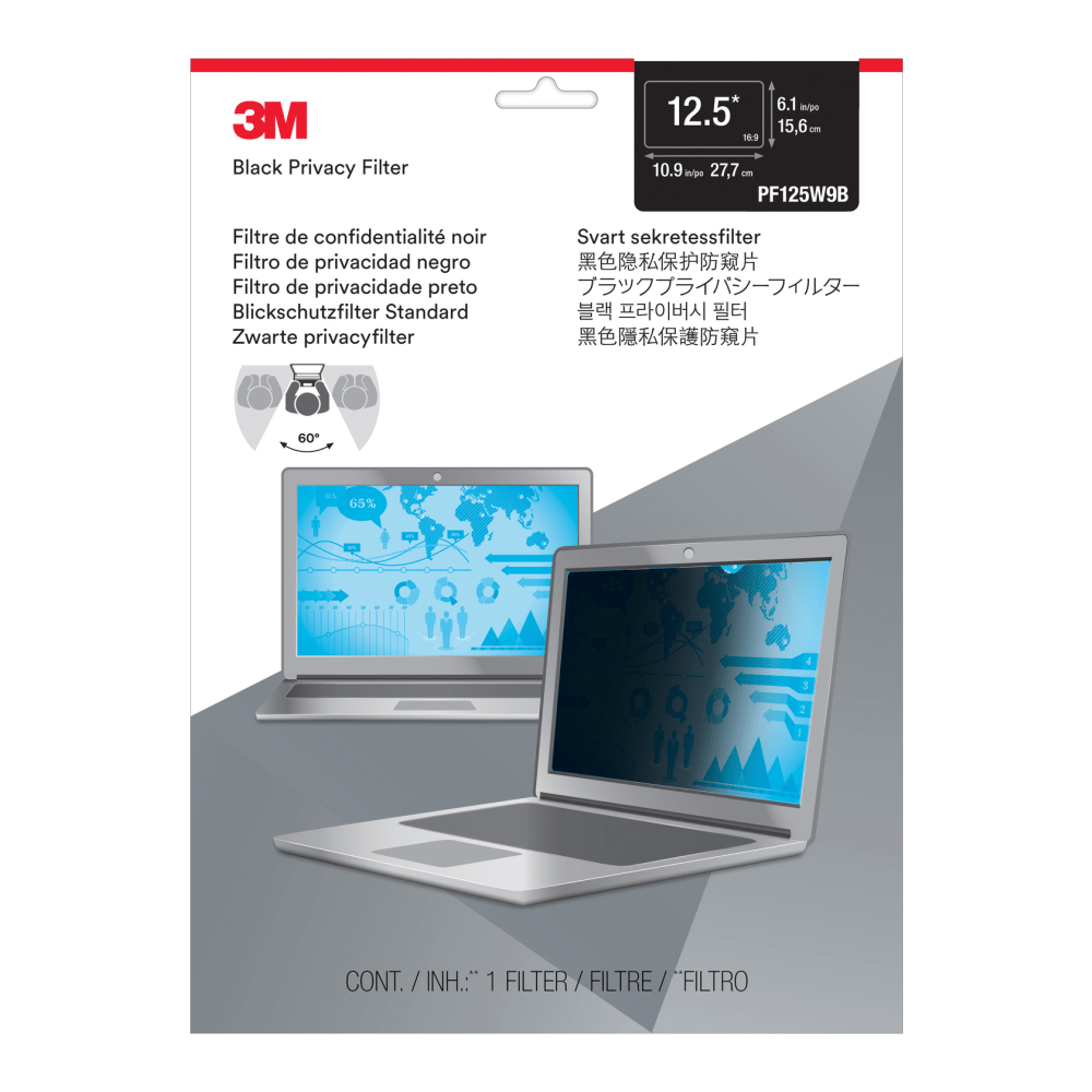 3M Privacy Filter with COMPLY For Laptops, 12.5in Widescreen (16:9)