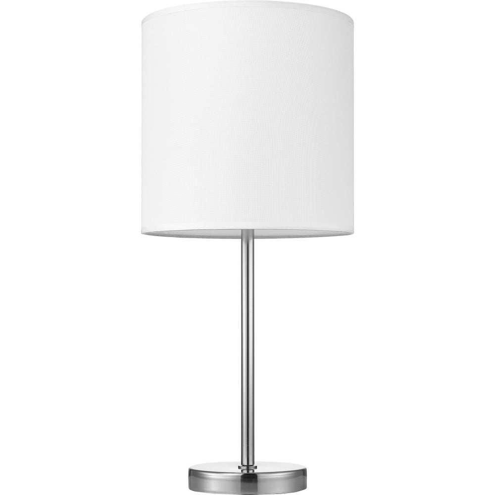 Lorell Linen Shade LED Lamp, Table, White/Silver