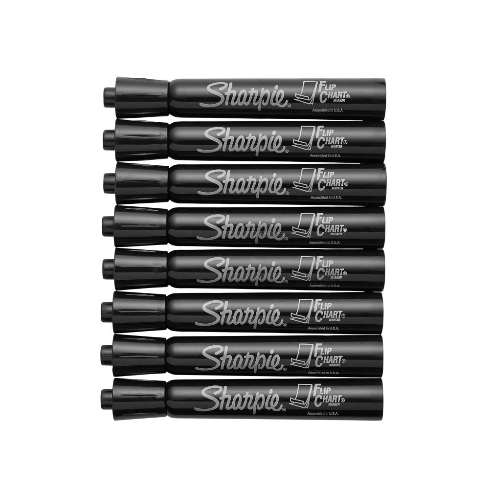 Sharpie Flip Chart Markers, Black, Pack Of 8