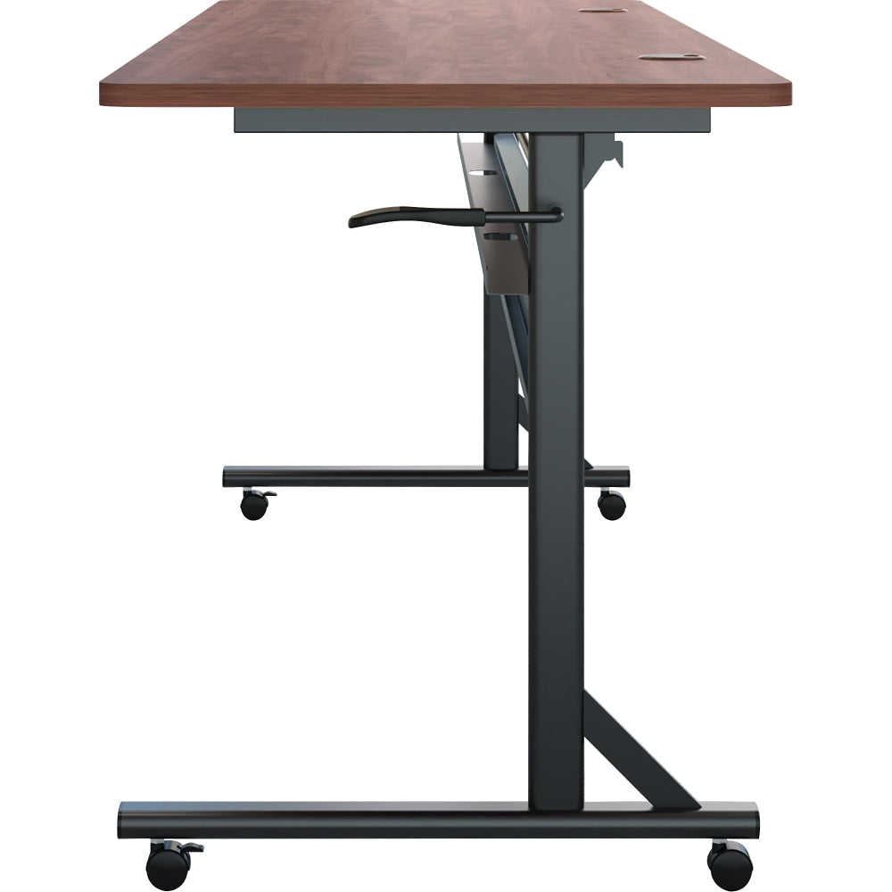 Lorell Shift 2.0 Flip & Nesting Mobile Table, 29-1/2inH x 72inW x 24inD, Cherry/Black