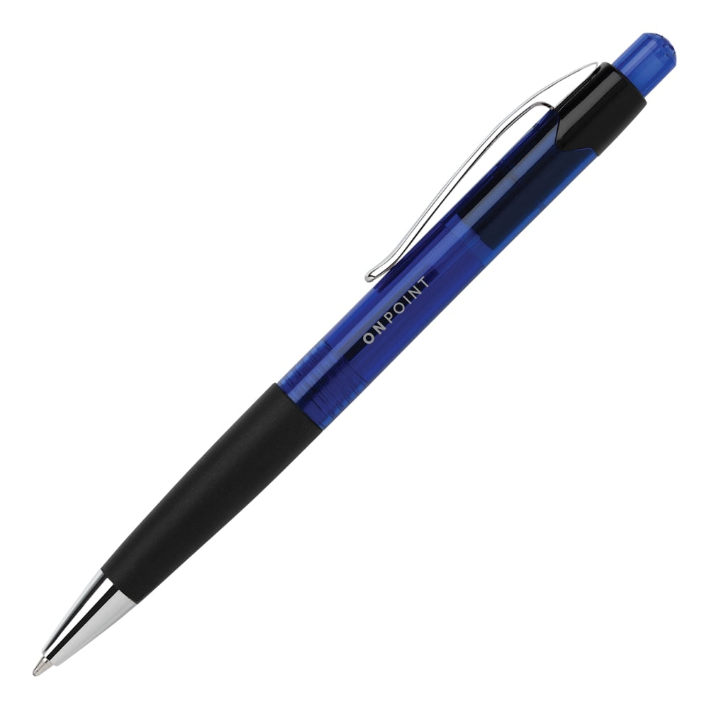 Office Depot Brand Soft-Grip Retractable Ballpoint Pens, Medium Point, 1.0 mm, Blue Barrel, Blue Ink, Pack Of 12