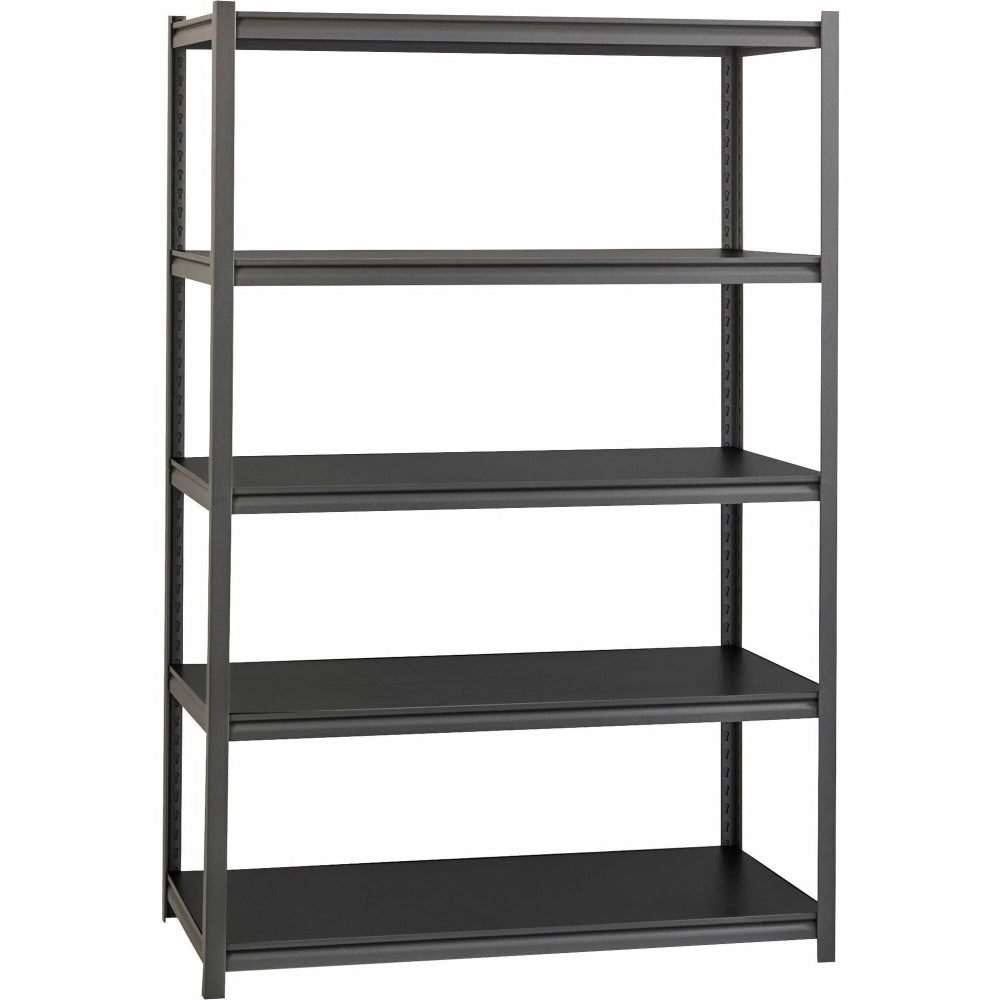 Lorell Steel Shelving Unit, 5 Shelves, 30% Recycled, Black