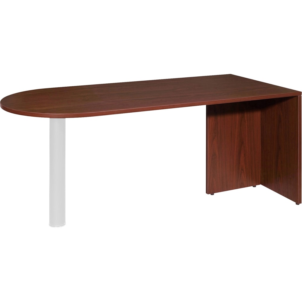 Lorell Essentials 66inW Desk Peninsula, Mahogany